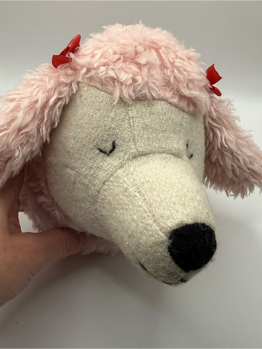 Target Pink Plush Dog Toy with Cream Face and Black Nose